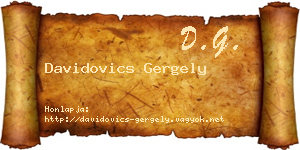 Davidovics Gergely névjegykártya